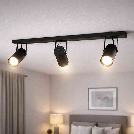 Светильник потолочный спот поворотный MSK Electric Focus под три лампы Е27 черный  NL 14050-3 BK Одесса