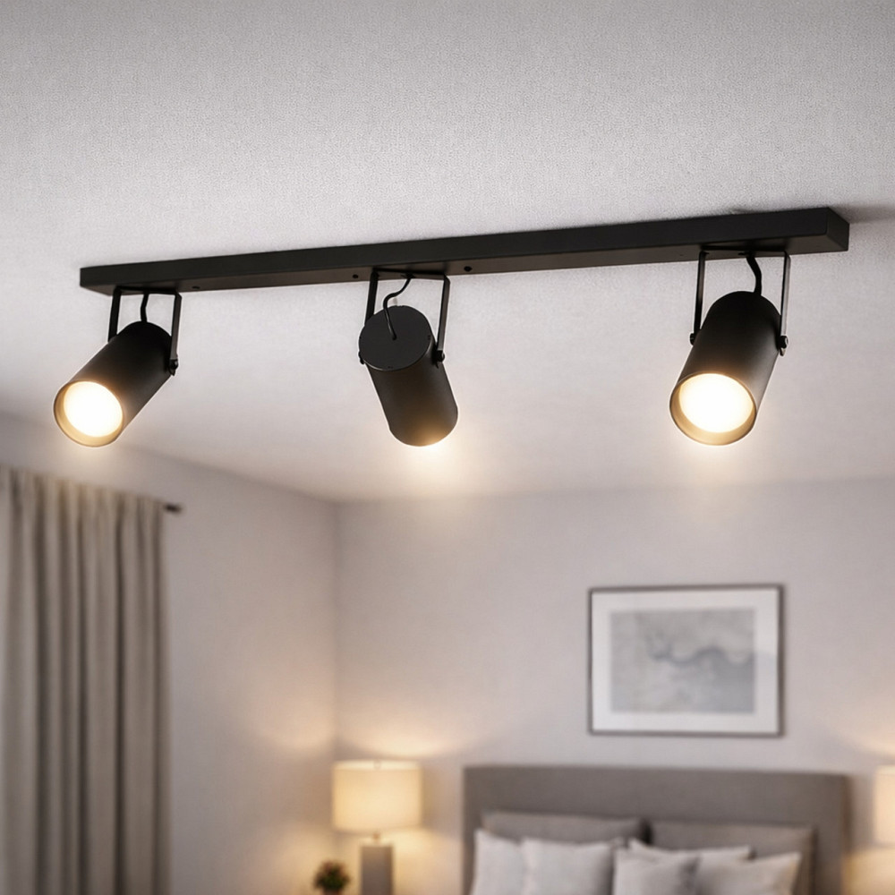 Светильник потолочный спот поворотный MSK Electric Focus под три лампы Е27 черный  NL 14050-3 BK Одесса - изображение 3