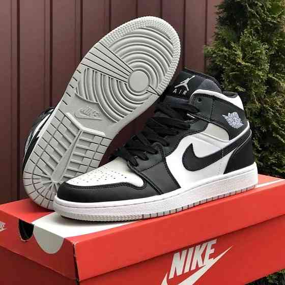 Кроссовки Nike AIR Jordan Белые Мужские Черные Джорданы Высокие Найк (размеры: 41,42,43,44,45) Днепр
