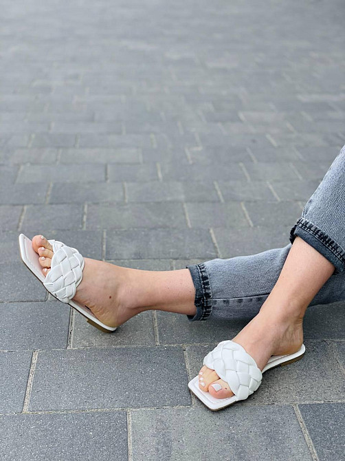 YES MILE Стильні шльопанці жіночі еко-шкіра білі на плоскій підошві літні YES MILE SS-101 р. 36 Коломыя - изображение 8