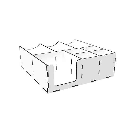 Органайзер EKOSTAR деревянный белый з отверстиями для кришок 30х30 Киев