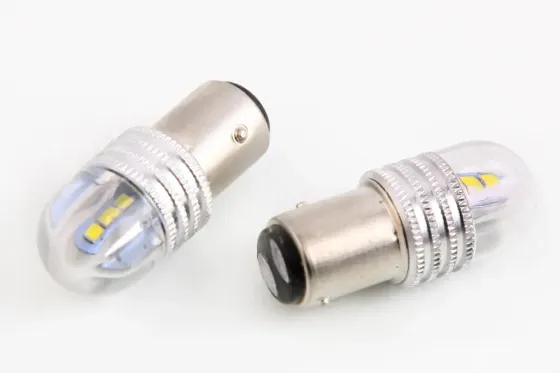 Лампа диодная 12В T25/2-конт.  6-SMD 3030 стекло с радиатором Cyclone (2 шт.) Винница