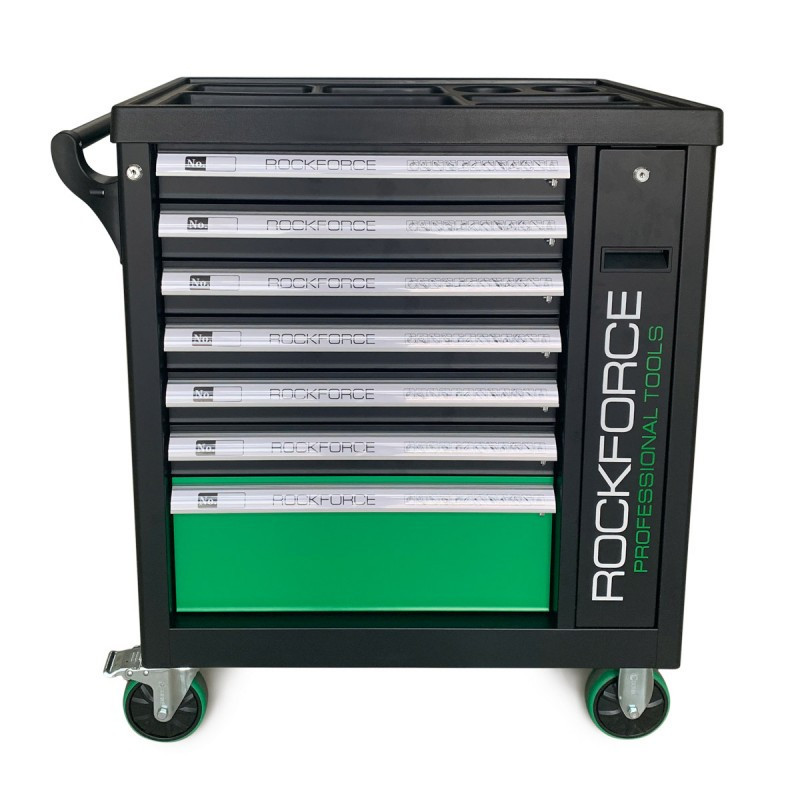 Візок інструментальний 7-ми поличний (зелений), з додатковою бічною секцією, 600х790х970 (полиці: 65х500х395-6шт, Одеса - фото 1