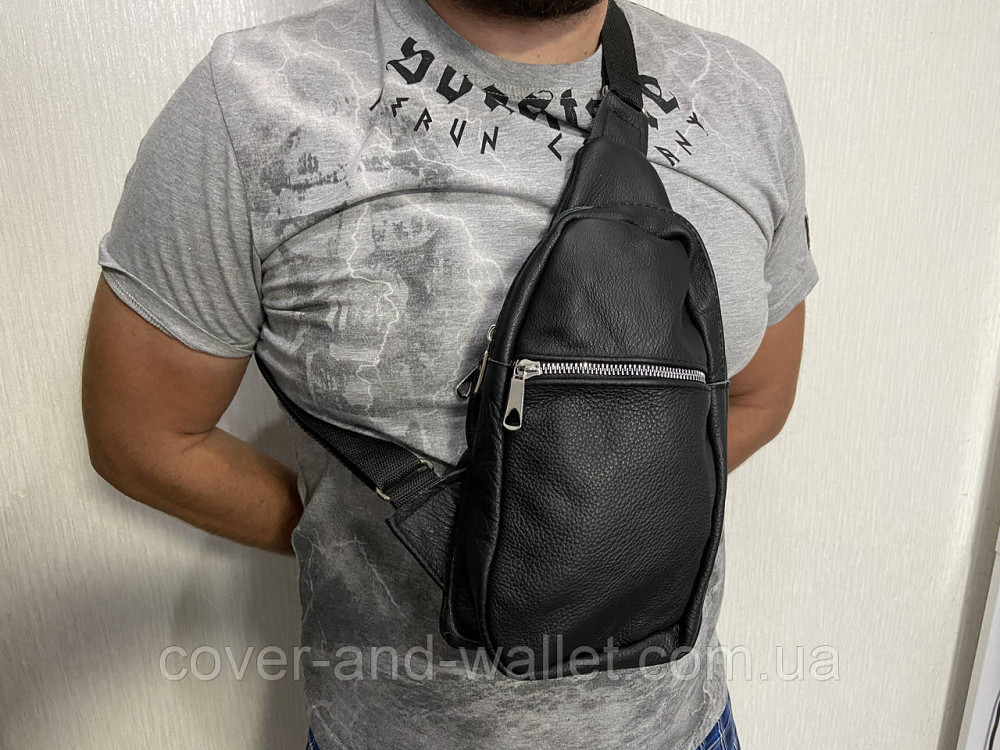 Кожаная мужская сумка-слинг через плечо PS Leather Киев - изображение 1