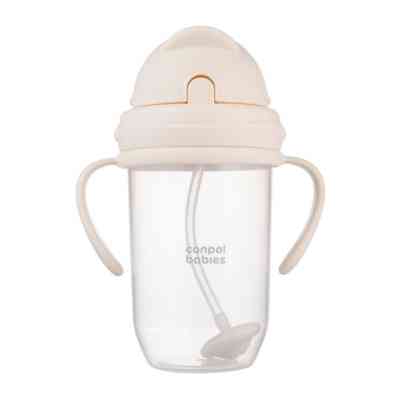 Поїльник-непроливайка Canpol babies з трубочкою і обтяжувачем, 270 мл, кремова (56/623_cre) Вінниця