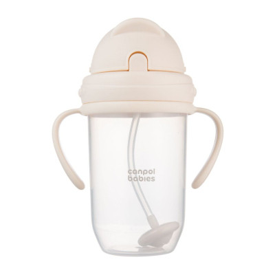Поильник-непроливайка Canpol babies з трубочкою і обтяжувачем, 270 мл, кремова (56/623_cre) Винница - изображение 3