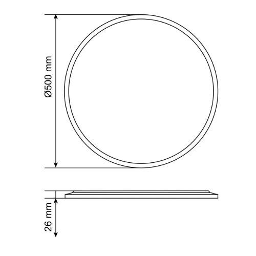 LED Світильник 44W 3000K-4000K-5000K з декоративною підсвіткою білий VL-DL5R-44CW Videx Житомир