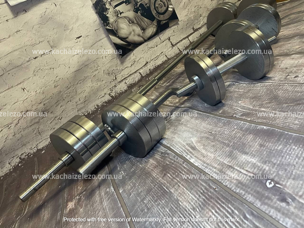 Набор 85 кг Штанга + W-образный гриф + Гантели наборные Гантели, гири, штанги и диски металлические блины Киев - изображение 4