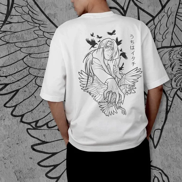 Футболка чоловіча з  принтом Наруто Вороны Итачи 2 Розмір 48 Дніпро - фото 1