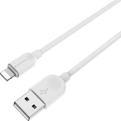 Дата кабель USB 2.0 AM to Lightning 1.0m 2.4A white BOROFONE (6957531089971) Вінниця