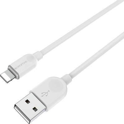 Дата кабель USB 2.0 AM to Lightning 1.0m 2.4A white BOROFONE (6957531089971) Вінниця - фото 2