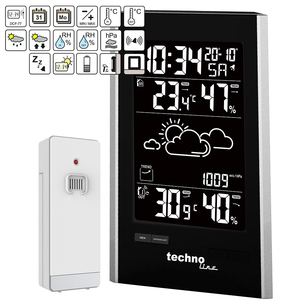 Метеостанция Technoline WS9060 Black/Silver (WS9060) Вінниця - фото 9