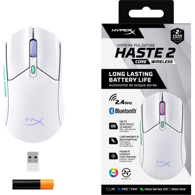 Мышка HyperX Pulsefire Haste 2 Core Wireless White (8R2E7AA) Винница - изображение 4