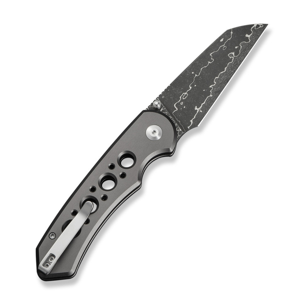 Ніж складаний туристичний Civivi Pragma Prime, (8.9 см) Damascus / Aluminum сірий Київ - фото 2