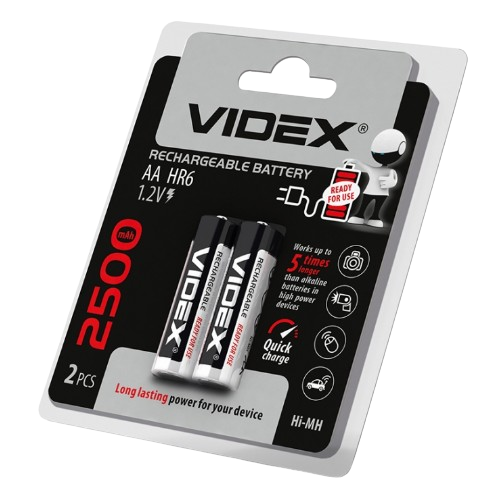Акумулятор AA/HR06 2500mAh (бл-2шт) Videx Житомир