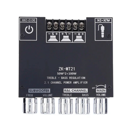 Аудіо підсилювач потужності звуку 2x50Вт 1x100Вт Bluetooth 5.0, ZK-MT21 Вінниця - фото 4