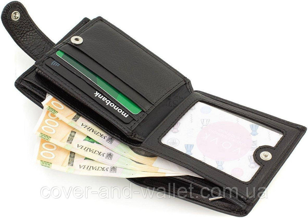Классический мужской кошелек из натуральной кожи с блоком под карты ST Leather Киев - изображение 5