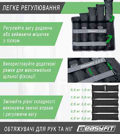 EasyFit Обтяжувачі для ніг та рук EasyFit набірні жилет 0,5-5 кг (пара) Коломия