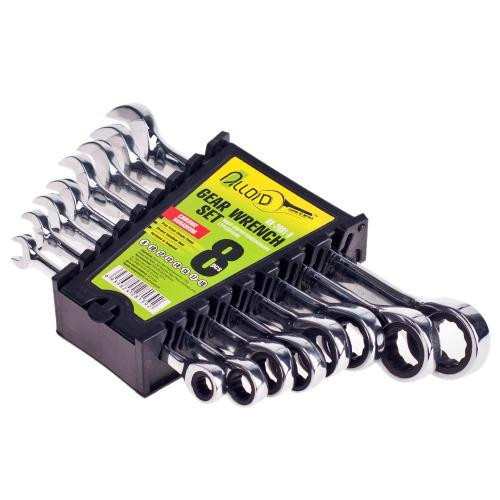 Набір ключів комбінованих, з тріскачковий та карданом 8 предметів , 8-19мм Alloid Одеса - фото 6