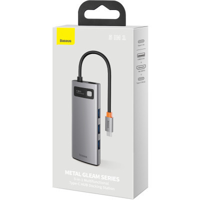 Концентратор Baseus USB3.1 Type-C to USB Type C PD 100W/HDMI 4K 60 Hz/3*USB 3.2 Gen1/ 5in1 (CAHUB-CX0G) Вінниця - фото 2