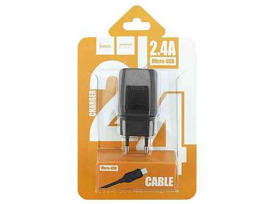Мережевий зарядний пристрій microUSB C22A 2.4A/1USB/блістер чорний 1м ТМ HOCO Київ