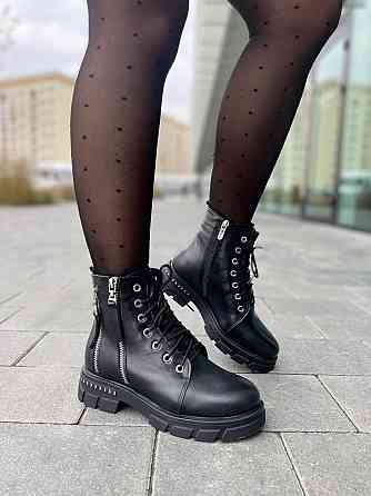 MILLI GOLD Черевики жіночі MILLI GOLD чорні натуральна шкіра зима висота 13см (2749) 37р.39р. Коломыя