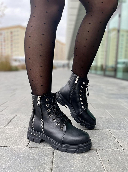 MILLI GOLD Черевики жіночі MILLI GOLD чорні натуральна шкіра зима висота 13см (2749) 37р.39р. Коломыя - изображение 4