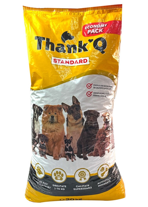 Сухой корм для взрослых собак Thank'Q Standart с курятиной 20 кг Виноградов - изображение 1