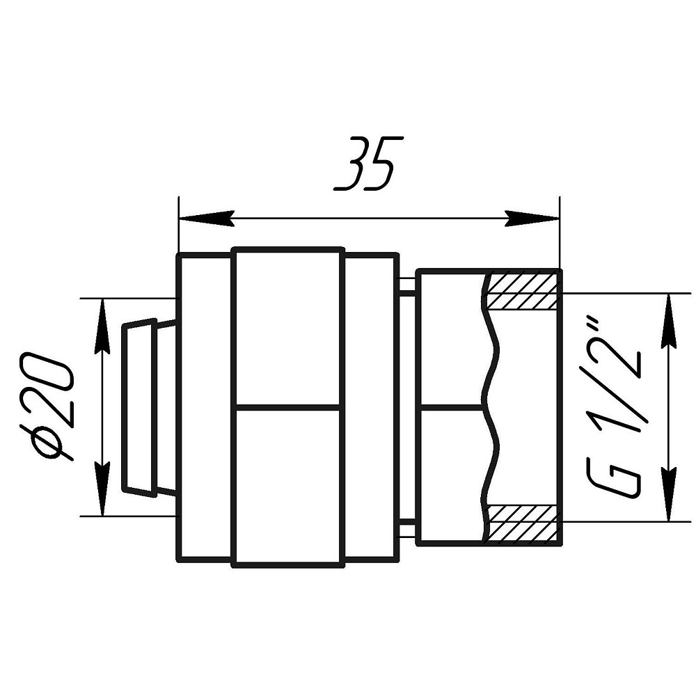Муфта із внутрішньою різьбою APE ITALY 702 L 1/2″x20 Луцьк - фото 5