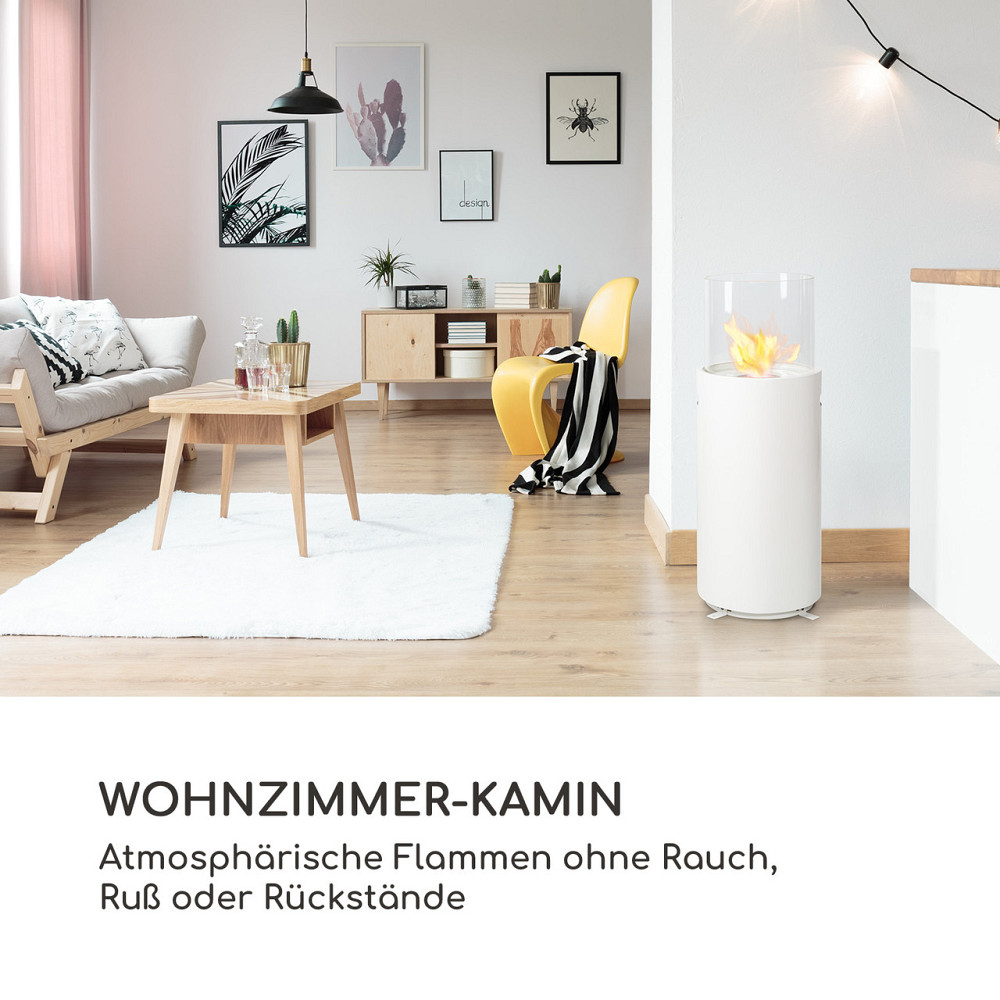 Fiamme Tamburo етаноловий камін пальника з неіржавкої сталі 0,8 літра, час горіння 4-5 годин, білий Рівне - фото 4