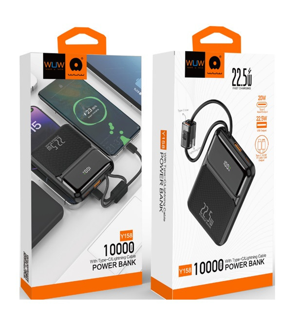 Павербанк 10000 mAh WUW Y158 PD22.5W швидка зарядка power bank повербанк Одеса - фото 2