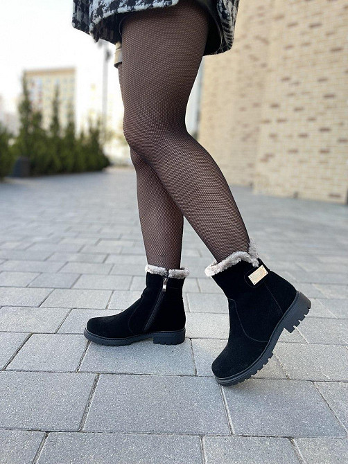 Черевики жіночі D and V чорні натуральна замша з хутром висота 13 см размер 36 (2005/2) (2978) Коломыя - изображение 8