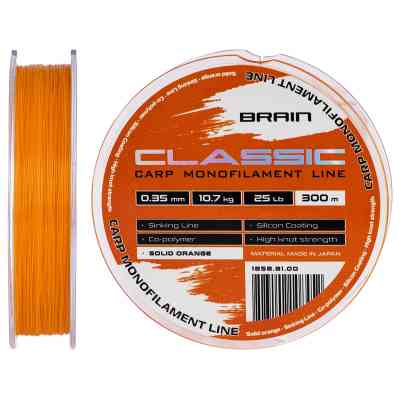 Волосінь Brain Classic Carp Line (solid orange) 300m 0.35mm 25lb 10.7kg (1858.81.00) Вінниця