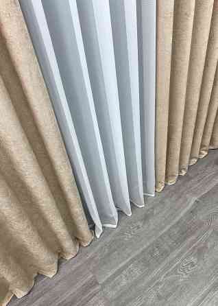 Шторна преміум тканина шеніл однотонний, колекція "VELMIRA Rich" колір бежевий 1926ш Київ