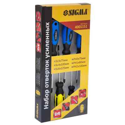 Набір викруток Sigma посилених під ключ 6шт CrV (4001151) Вінниця