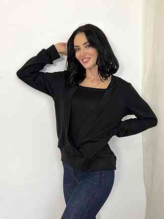 Демісезонна жіноча кофтинка "Alisia" оптом | Норма і батал | Розпродаж моделі Чорний, 42-44 Київ