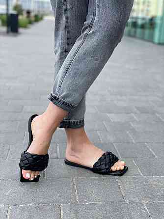 Lonza Шльопанці жіночі літні чорні з відкритим носком еко-шкіра LONZA G1-11A р. 37-40 / Легкі ш Коломыя