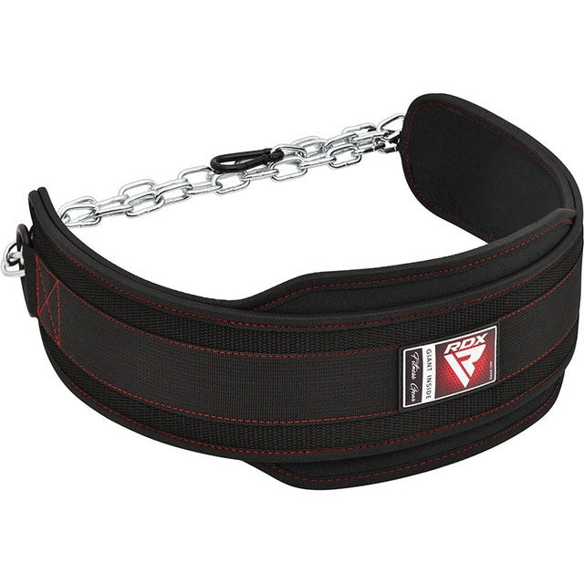 Пояс для обтяжень з цепом RDX T7 Dipping Belt 2 Layer неопреновий Black Кам'янське - фото 2