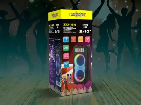 Акустична портативна колонка ZXX-5550 100Вт Bluetooth/FM/USB/TF/TWS/LED/2 мікрофона караоке Одеса