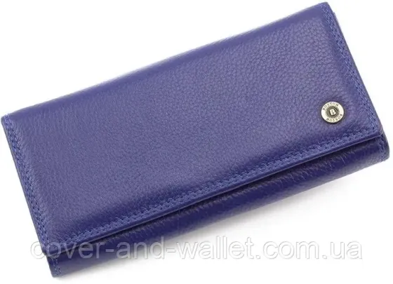 Cиній шкіряний класичний гаманець з натуральної шкіри Boston S1001B Київ