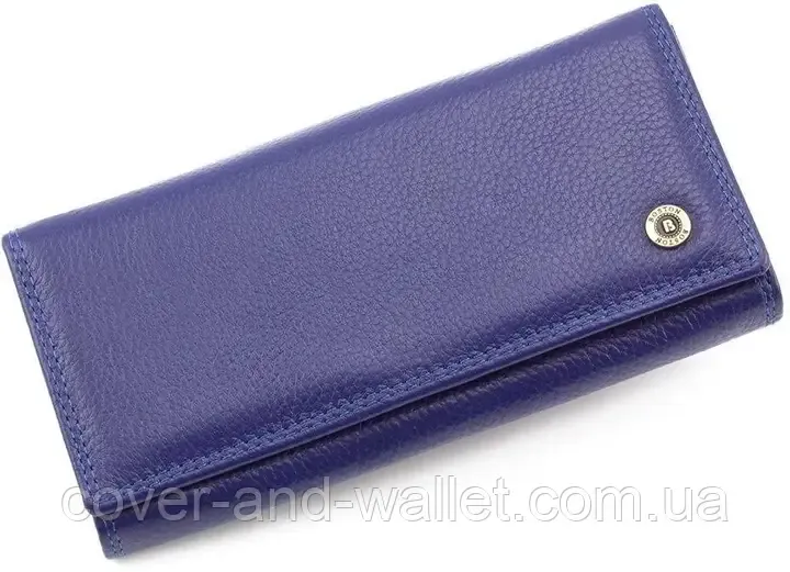 Cиній шкіряний класичний гаманець з натуральної шкіри Boston S1001B Київ - фото 2