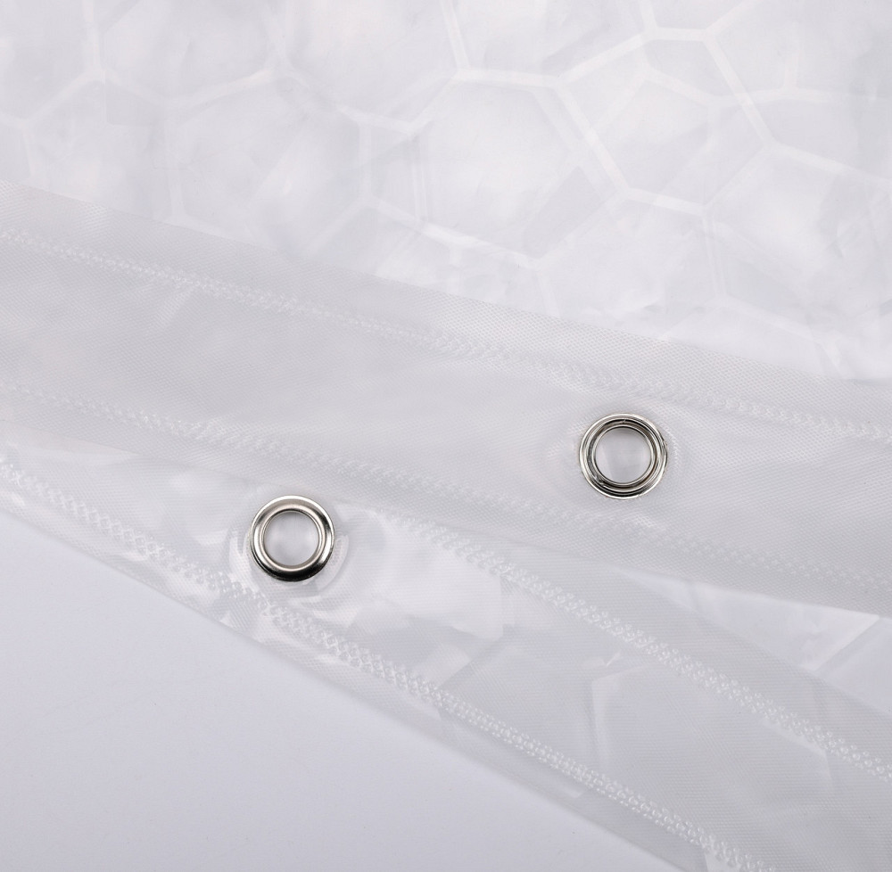 Шторка для ванної кімнати Bathlux 180 x 180 см з водовідштовхувальним покриттям, з геометричним візерунком Кам'янець-Подільський - фото 5