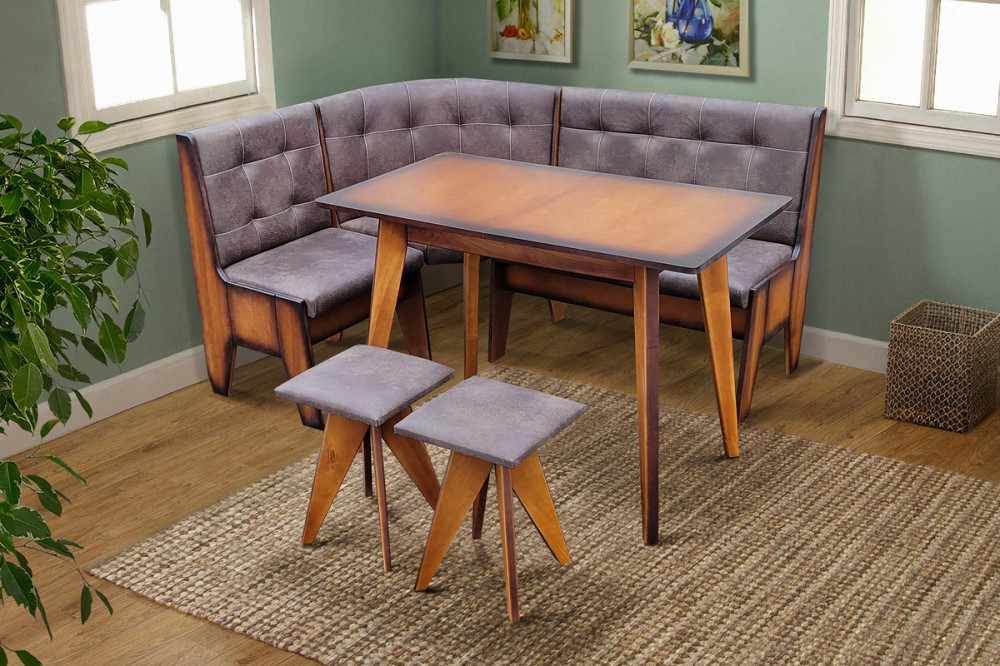 Комплект Лаундж (куток+стіл+2 таб) (Амелі),горіх Киев - изображение 1