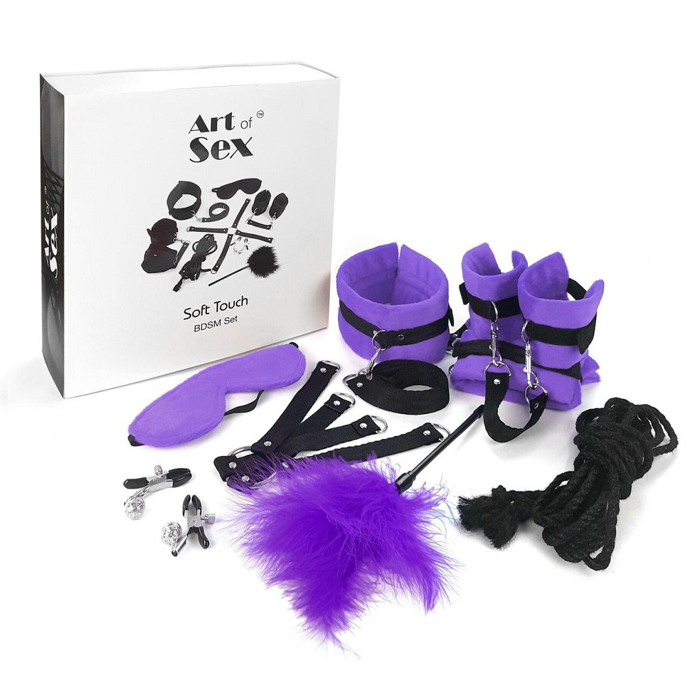 BDSM-набір Art of Sex – Soft Touch BDSM Set, фіолетовий, 9 предметів Sex Aura Київ - фото 1