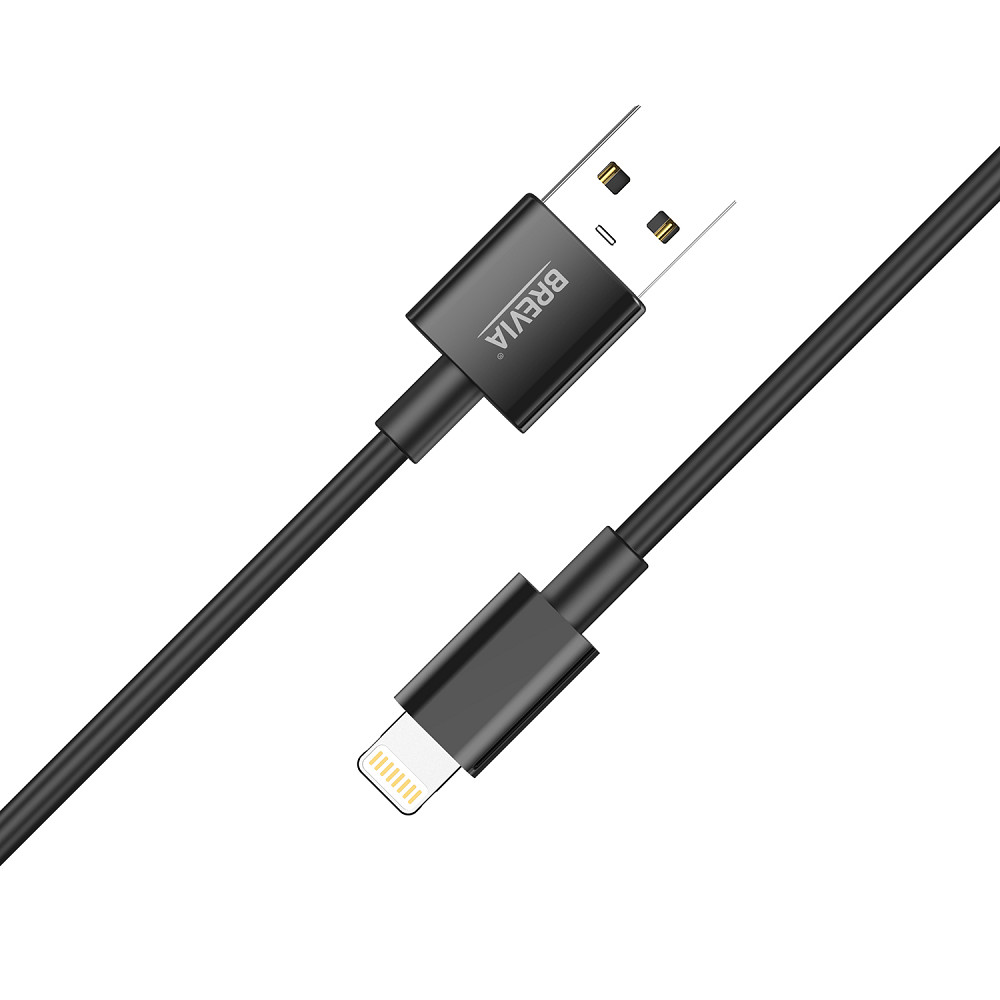 Кабель Brevia USB to Lightning 2,4А 1м, чорний ZIP (55100BULZ1) Львів - фото 2