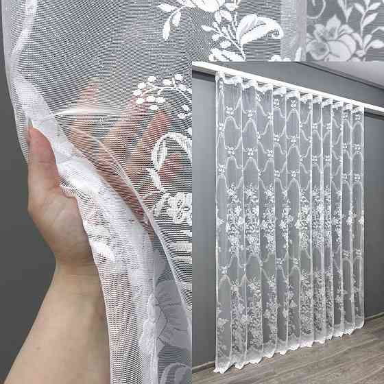 Тюль жаккард, цвет белый 1606т Киев