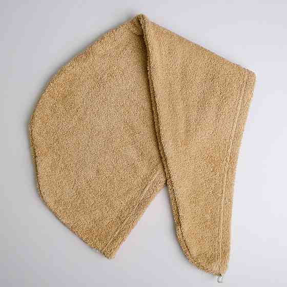 Полотенце для волос тюрбан махровый YouStar 75х26 см 100% Хлопок 400г/м2 (Бежевый) Сумы