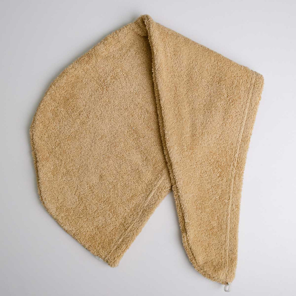 Полотенце для волос тюрбан махровый YouStar 75х26 см 100% Хлопок 400г/м2 (Бежевый) Сумы - изображение 1