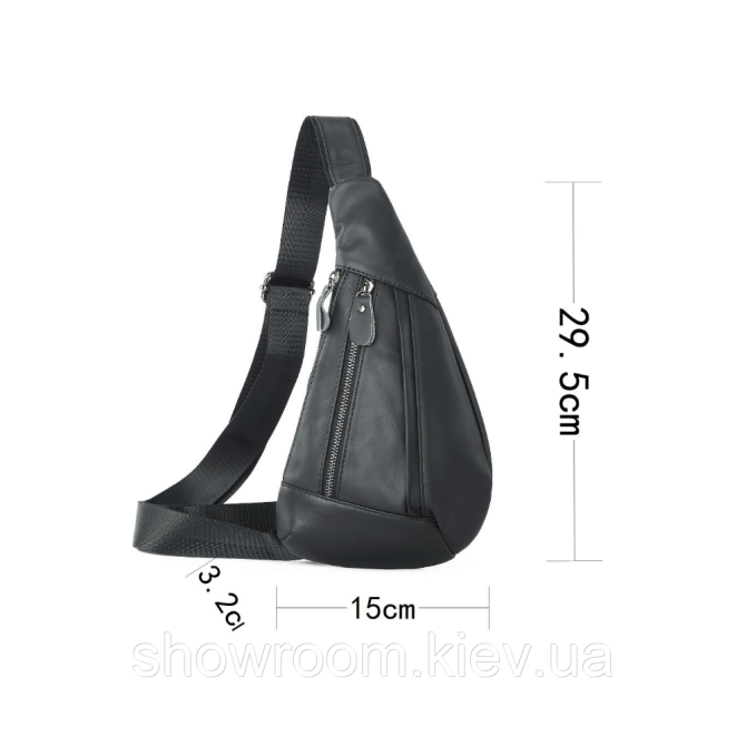 Мужская сумка на грудь из натуральной кожи, слинг, бананка Leather Collection (5069) Киев - изображение 2
