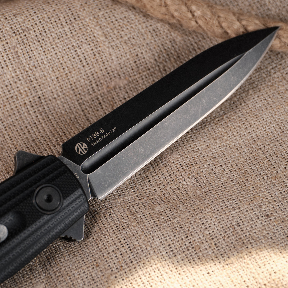 Ніж складаний туристичний Ruike P188-B, (9.1 см) D2 / G10 чорний Киев - изображение 14